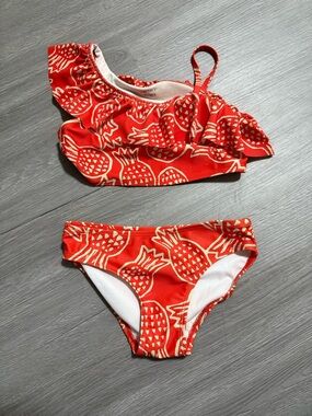 Carter's Red Pineapple Ruffle Bikini Set for Kids